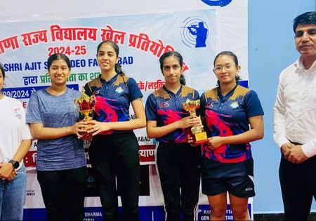 We are thrilled to announce that our students have made us proud by achieving outstanding results in the Table Tennis SGFI State Championship held at Grand Columbus International School, Faridabad from 14th to 16th September 2024. Our Gurugram Under-14 Girls Team secured 2nd place, while the Under-17 Girls Team also secured 2nd place. The Under-19 Girls Team, however, took home the top spot, securing 1st position. We are especially proud to announce that three of our students have been selected for the SGFI National Championship: Angel Chauhan and Kashvi Kalra (Grade X) have been selected for the upcoming national championship, scheduled to be held at Daman & Diu in the 3rd week of November. Sreedatri Roy (Grade XII) has also been selected for the national championship, which will be held at Leh Ladakh from 4th to 9th October 2024.